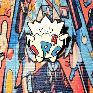 Colorful Togepi Enamel Pin Anime Manga Pokemon Spooky White Blue Red